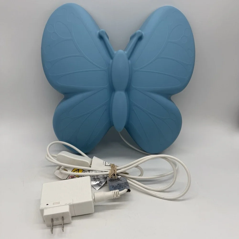 IKEA Upplyst Butterfly Blue Wall Light Night Lite Hanging w/Power Adapter Tested
